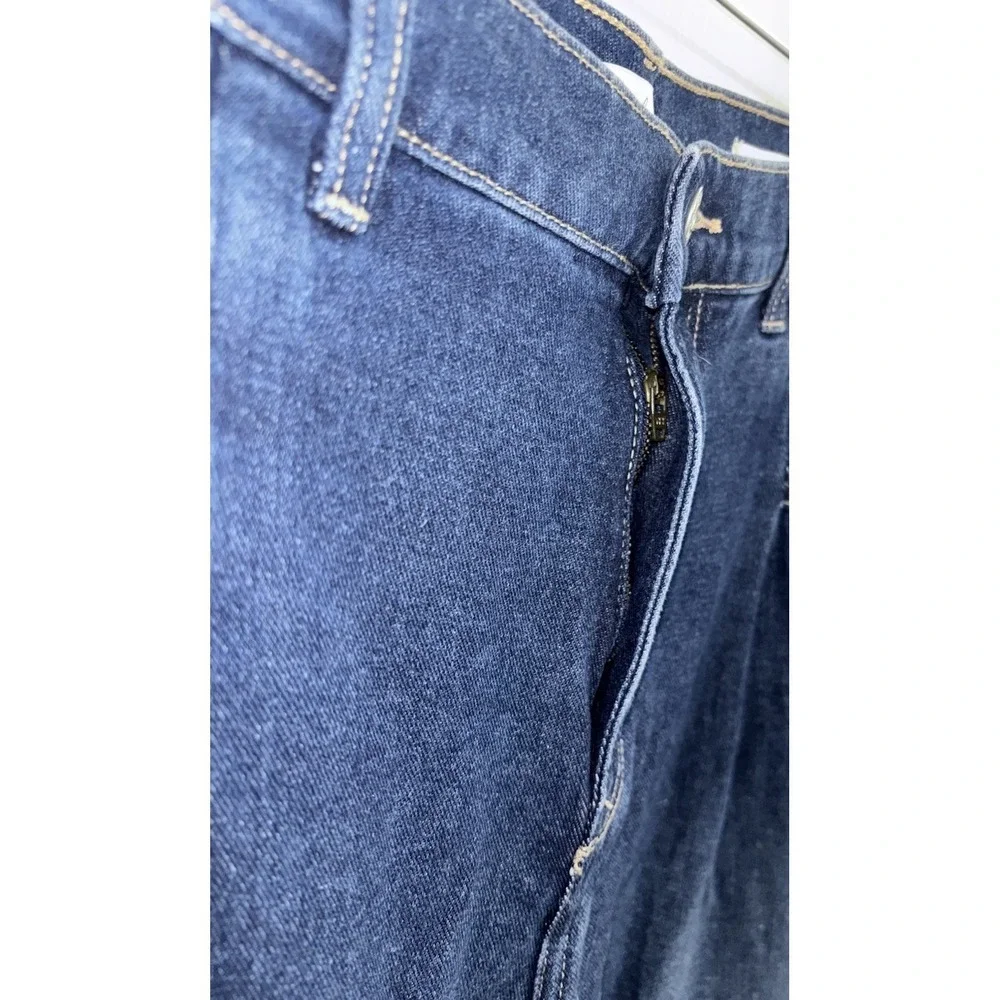 NWT Wonderly High Rise Wide Leg Jeans 16 Tall Long Dark Wash 100% Cotton Pleated